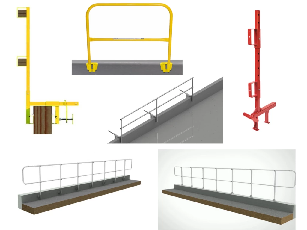 parapetti con morsetto e guardrail