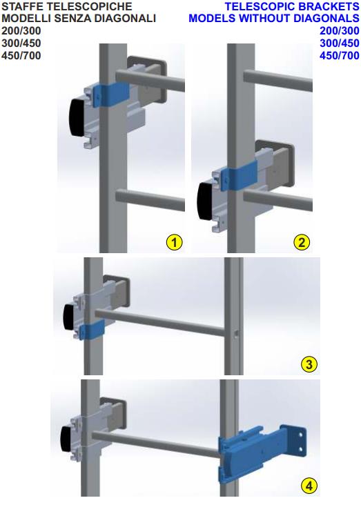 montaggio staffe telescopiche per scale